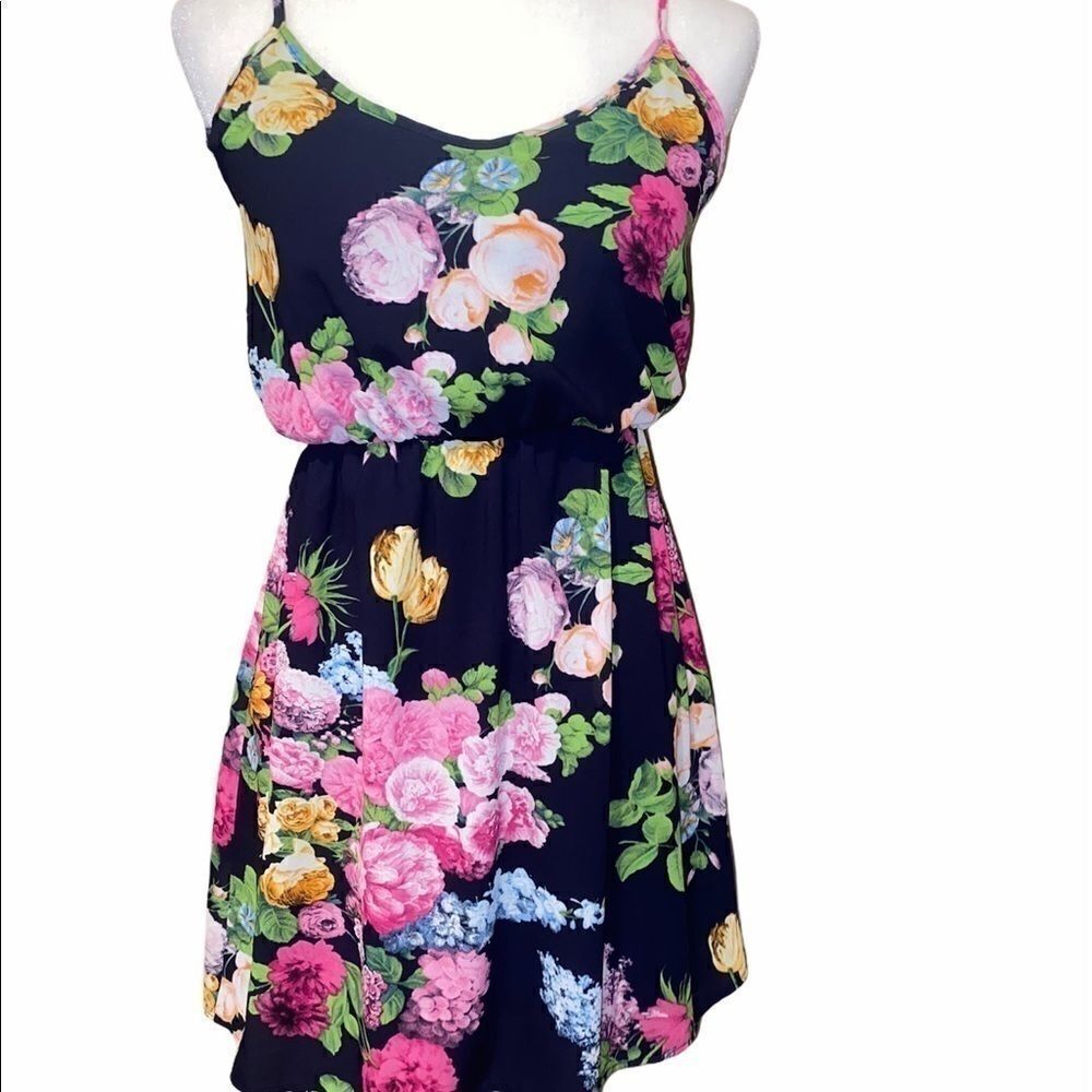 Pink Owl Apparel Floral Dress Sz Small Strappy